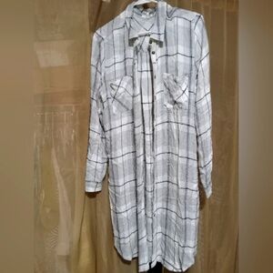 Duster Length Plaid Shirt